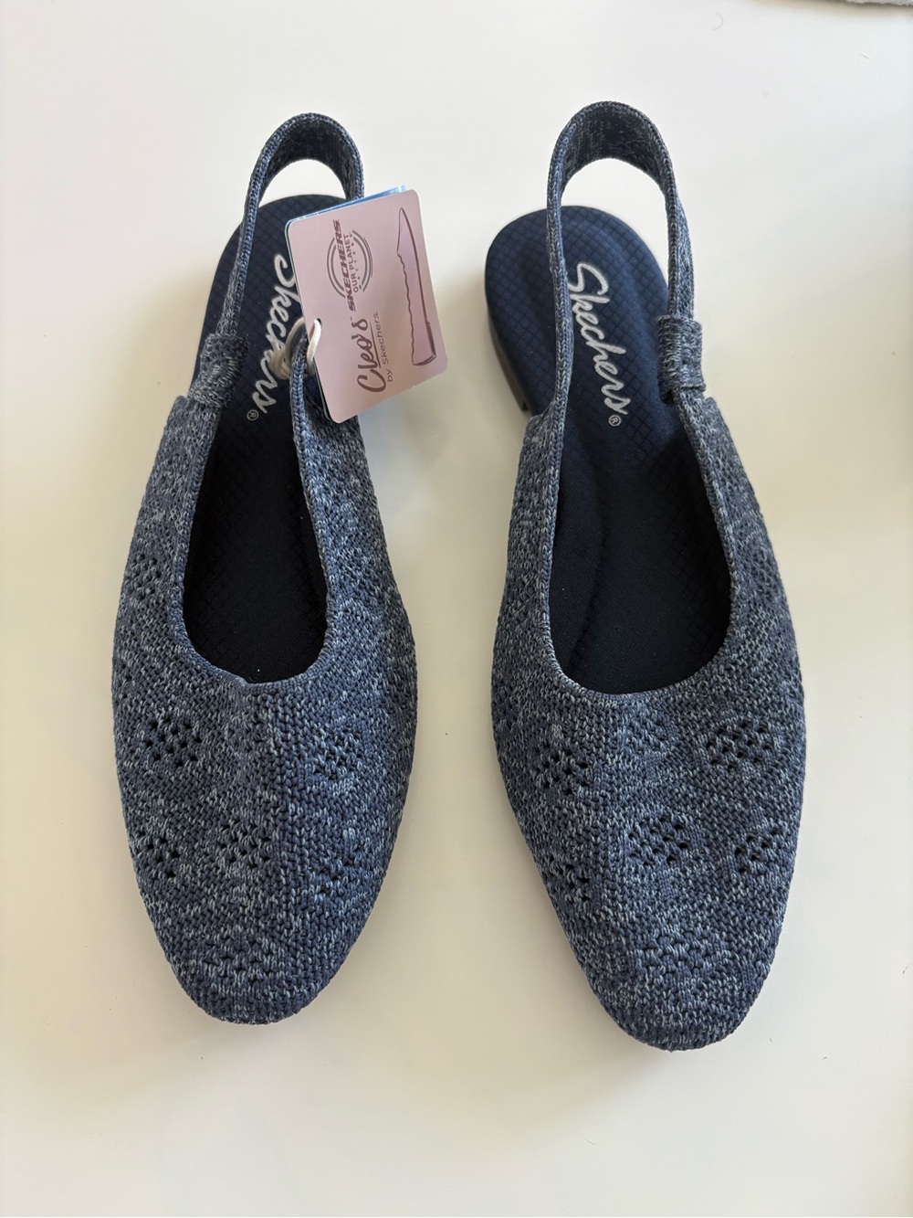 NWT Skechers Cleo Snip Sweet Time Flats Blue - Size 6